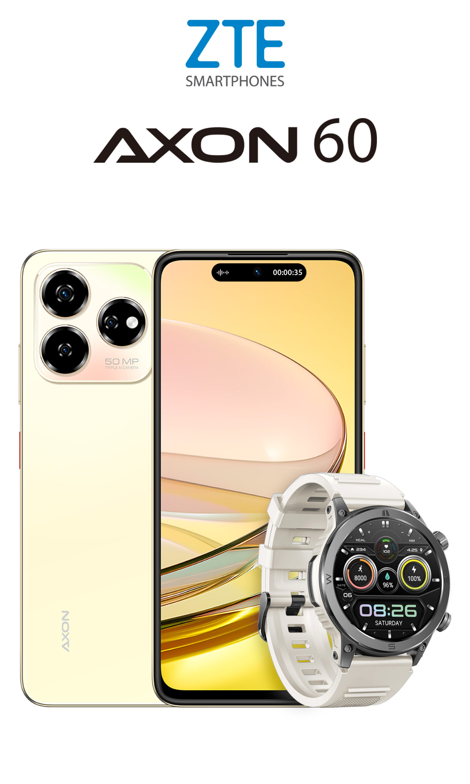 Axon 60 dual, dorado+smartwatch