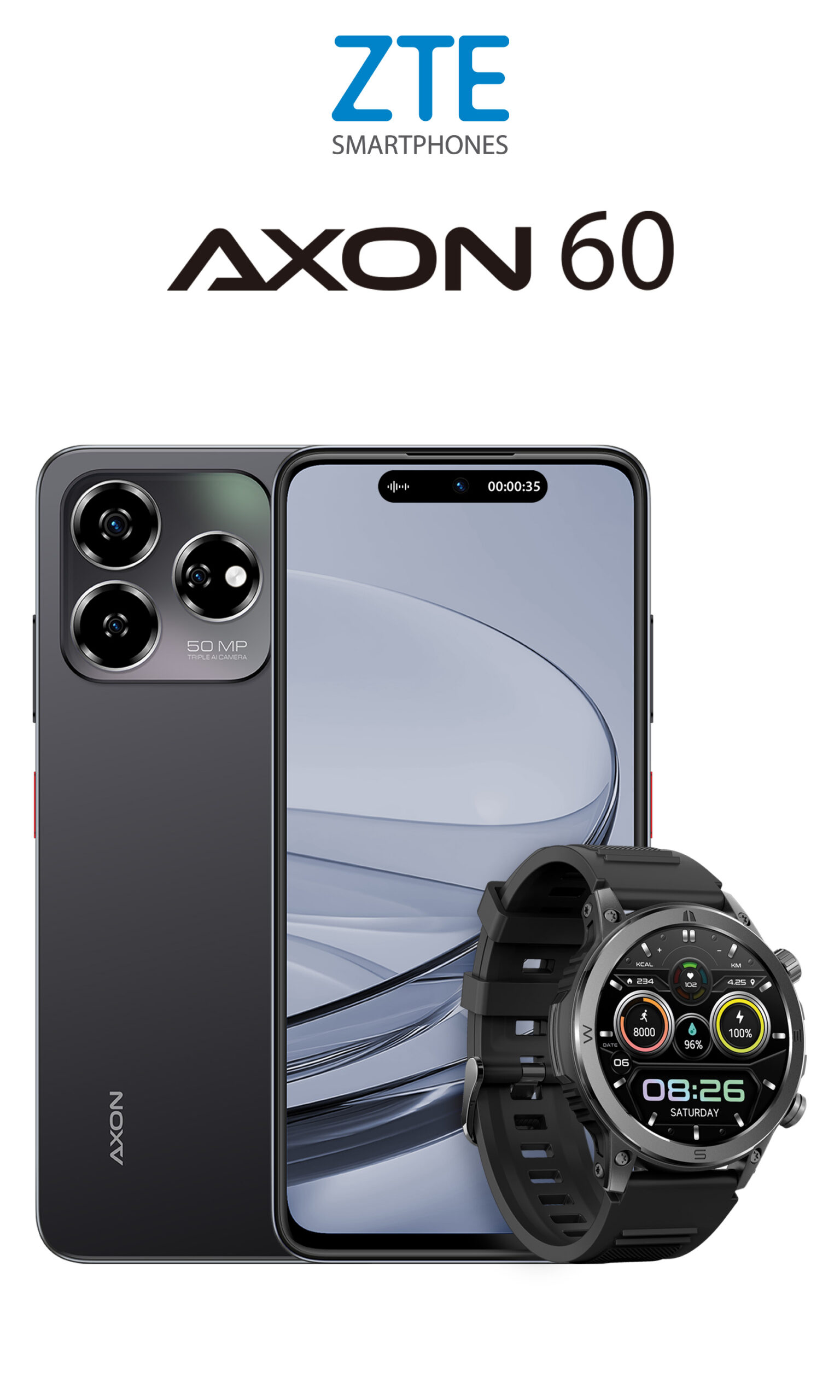 Axon 60 dual, negro+smartwatch